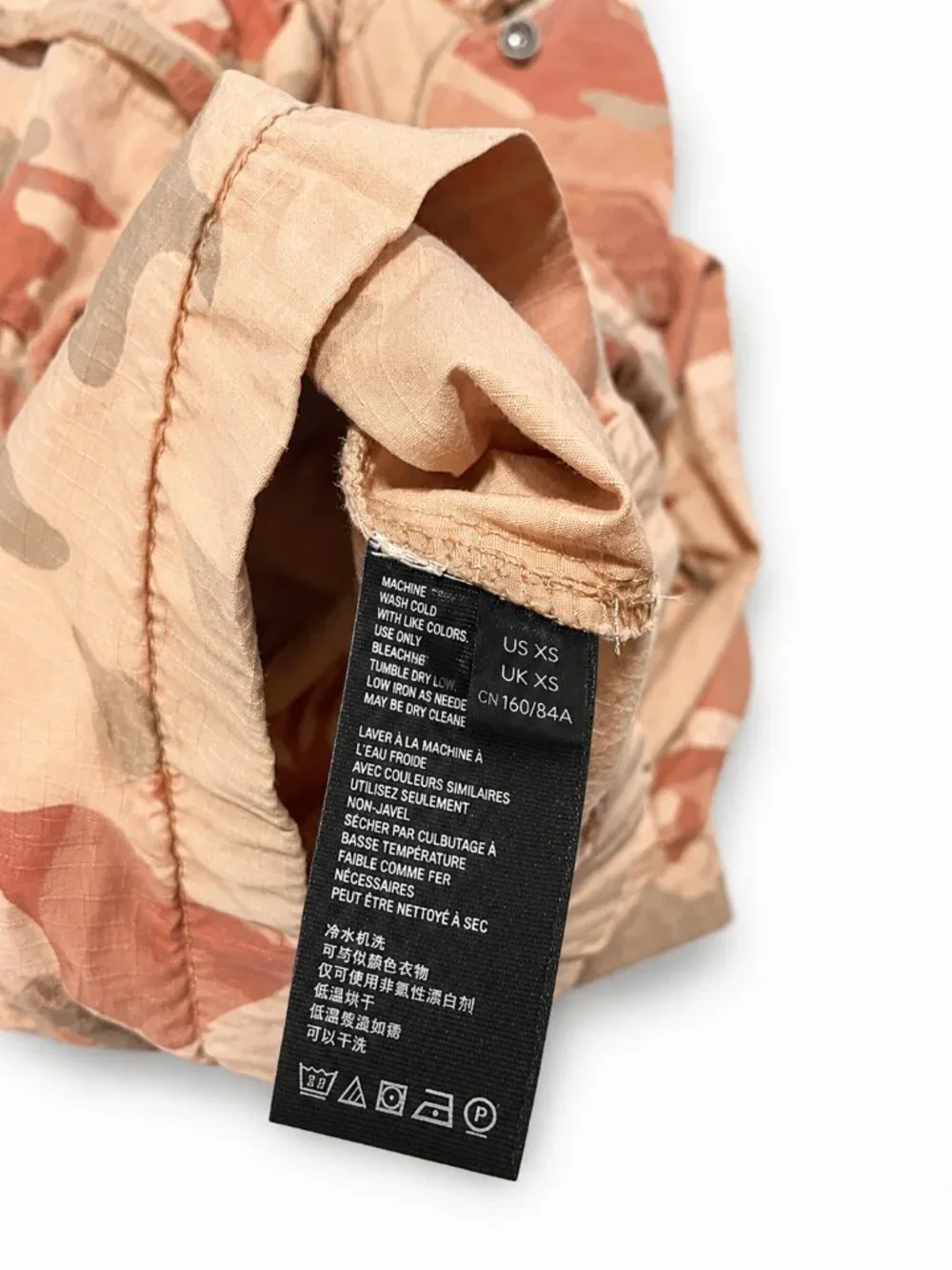 Free People Lead The Way Camo Field Jacket XS Taupe Combo Utility Cotton Boho